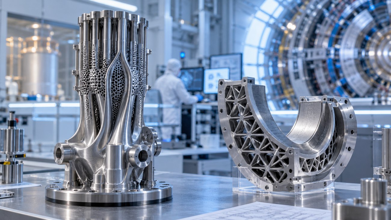 Componenti additivi per grandi impianti: collettore reticolare e settore curvo sezionato