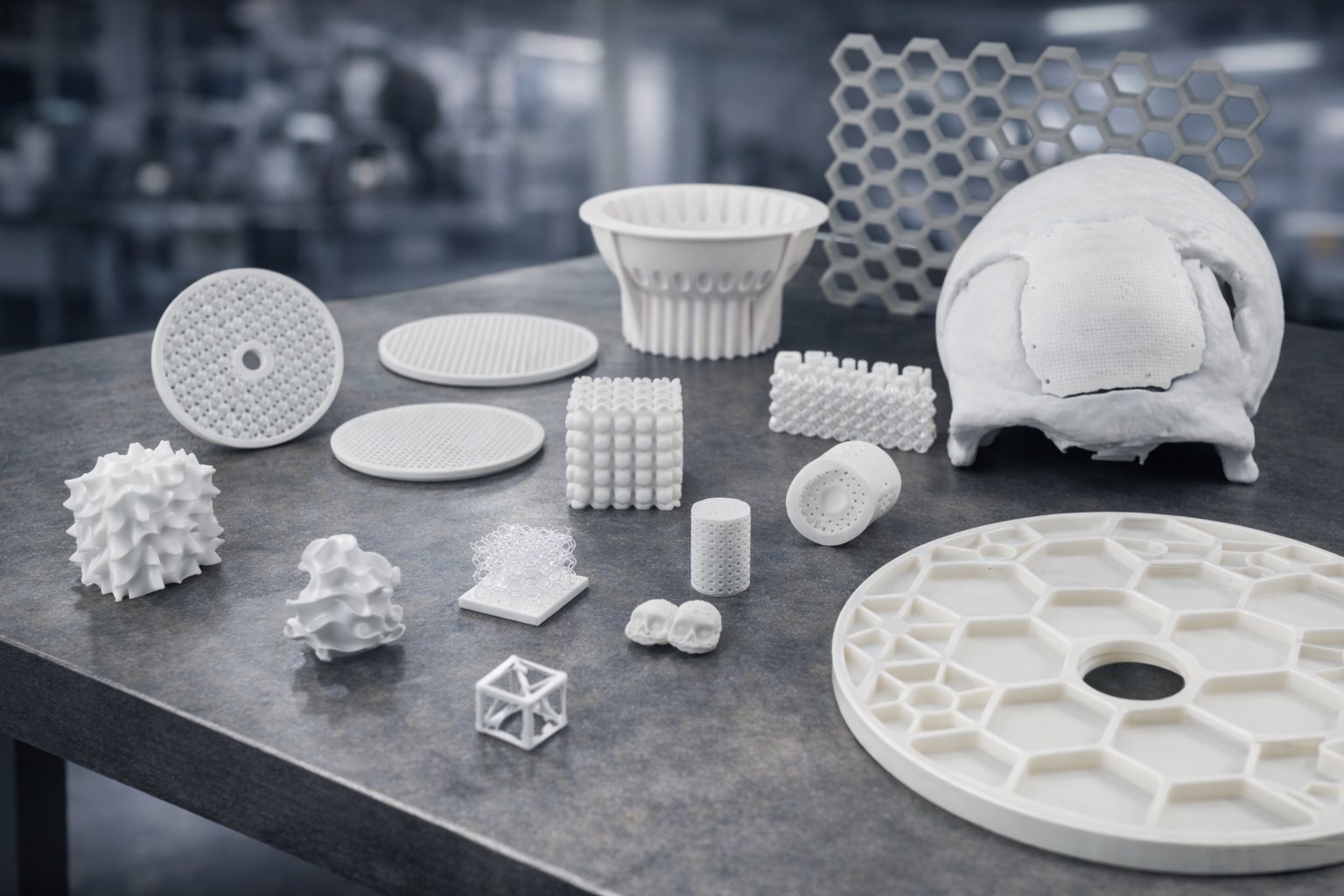 Componenti in ceramica tecnica stampata: reticoli, filtri, elementi porosi
