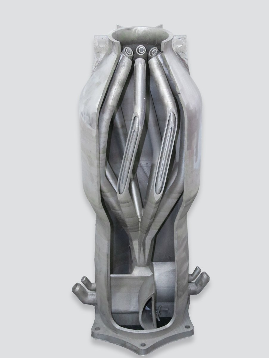 Corpo sezionato con condotti interni
